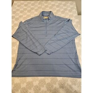 Donald Ross Sportswear Golf‎ 1/4 Zip Pullover Striped Athletic Blue Large